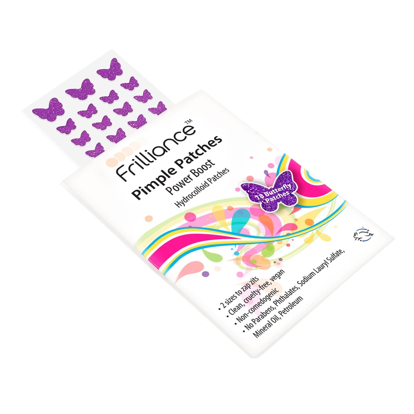 Power Boost Pimple Patches | 18 Purple Sparkly Butterflies